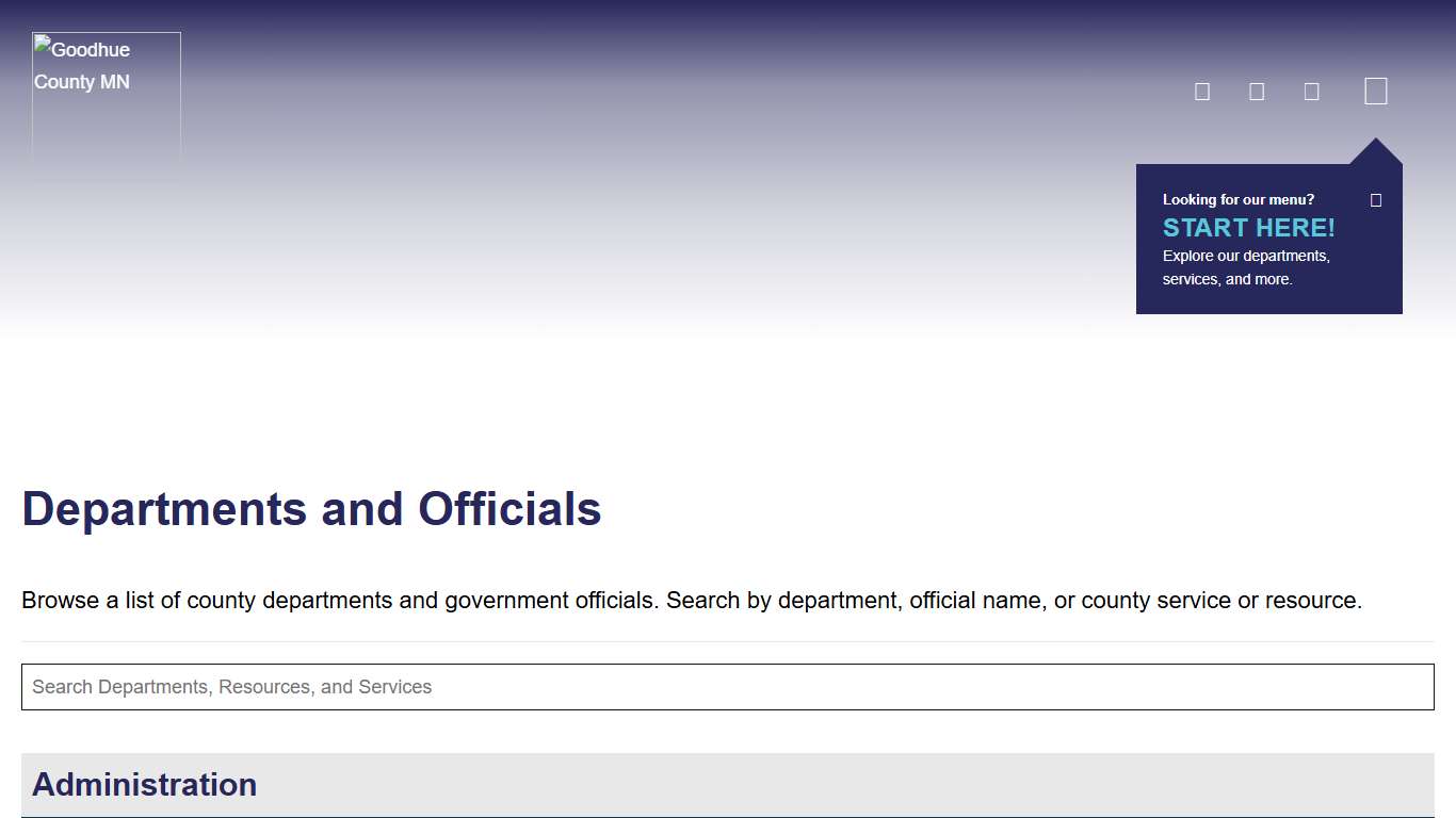 Departments and Officials of Goodhue County, Minnesota